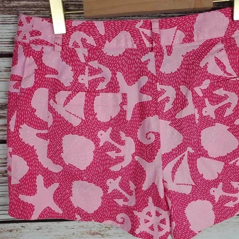 Lilly Pulitzer Womens Size 0 Pink Anchor, Sea Shell, Starfish Print Shorts - Picture 7 of 10